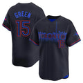 Silnrao T.Blue Jays #15 Chad Green Player Black&Blue City Connect Limited Stitched Jerseys