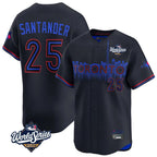 Silnrao T.Blue Jays #25 Anthony Santander Player Black&Blue 2025 World Series City Connect Limited Stitched Jerseys