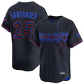 Silnrao T.Blue Jays #25 Anthony Santander Player Black&Blue City Connect Limited Stitched Jerseys