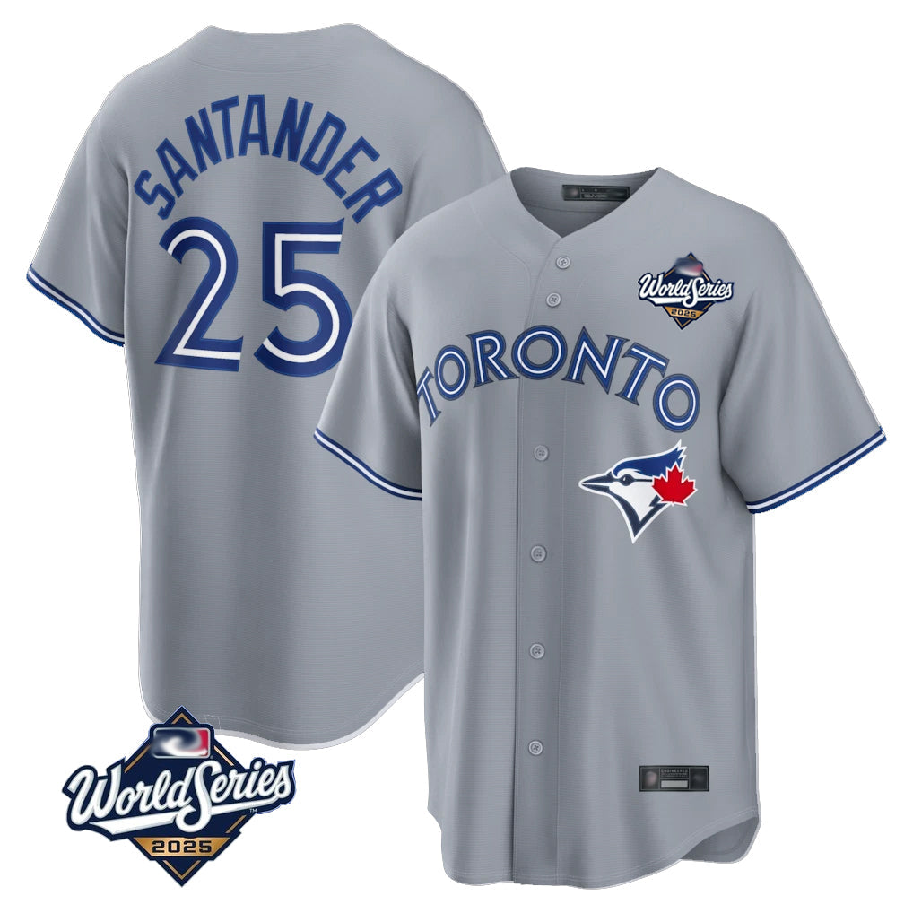 Silnrao T.Blue Jays #25 Anthony Santander Player Gray 2025 World Series Home Limited Stitched Jerseys