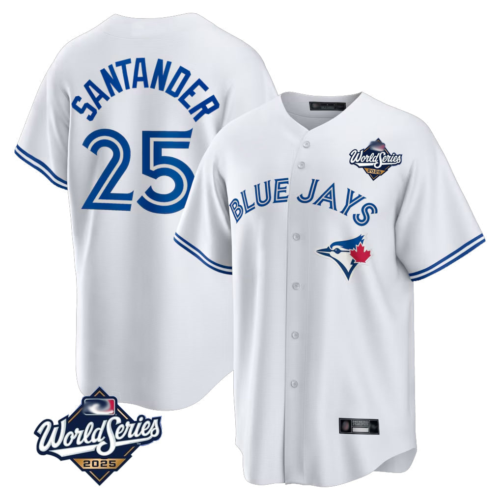Silnrao T.Blue Jays #25 Anthony Santander Player White 2025 World Series Game Stitched Jerseys