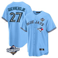 Silnrao T.Blue Jays #27 Vladimir Guerrero Jr. Player Light Blue 2025 World Series Game Stitched Jersey