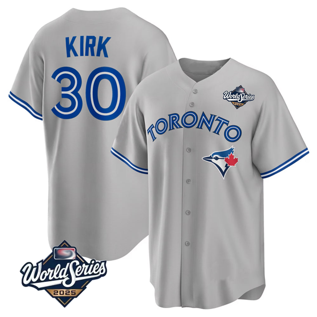 Silnrao T.Blue Jays #30 Alejandro Kirk Player Gray 2025 World Series Limited Stitched Jerseys
