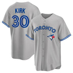 Silnrao T.Blue Jays #30 Alejandro Kirk Player Gray Home Game Stitched Jerseys