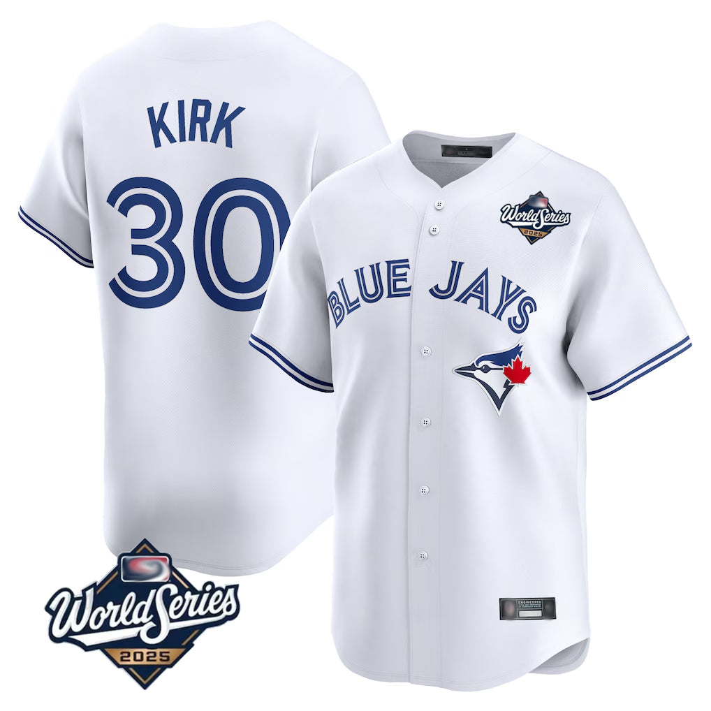 Silnrao T.Blue Jays #30 Alejandro Kirk Player White 2025 World Series Home Limited Stitched Jerseys