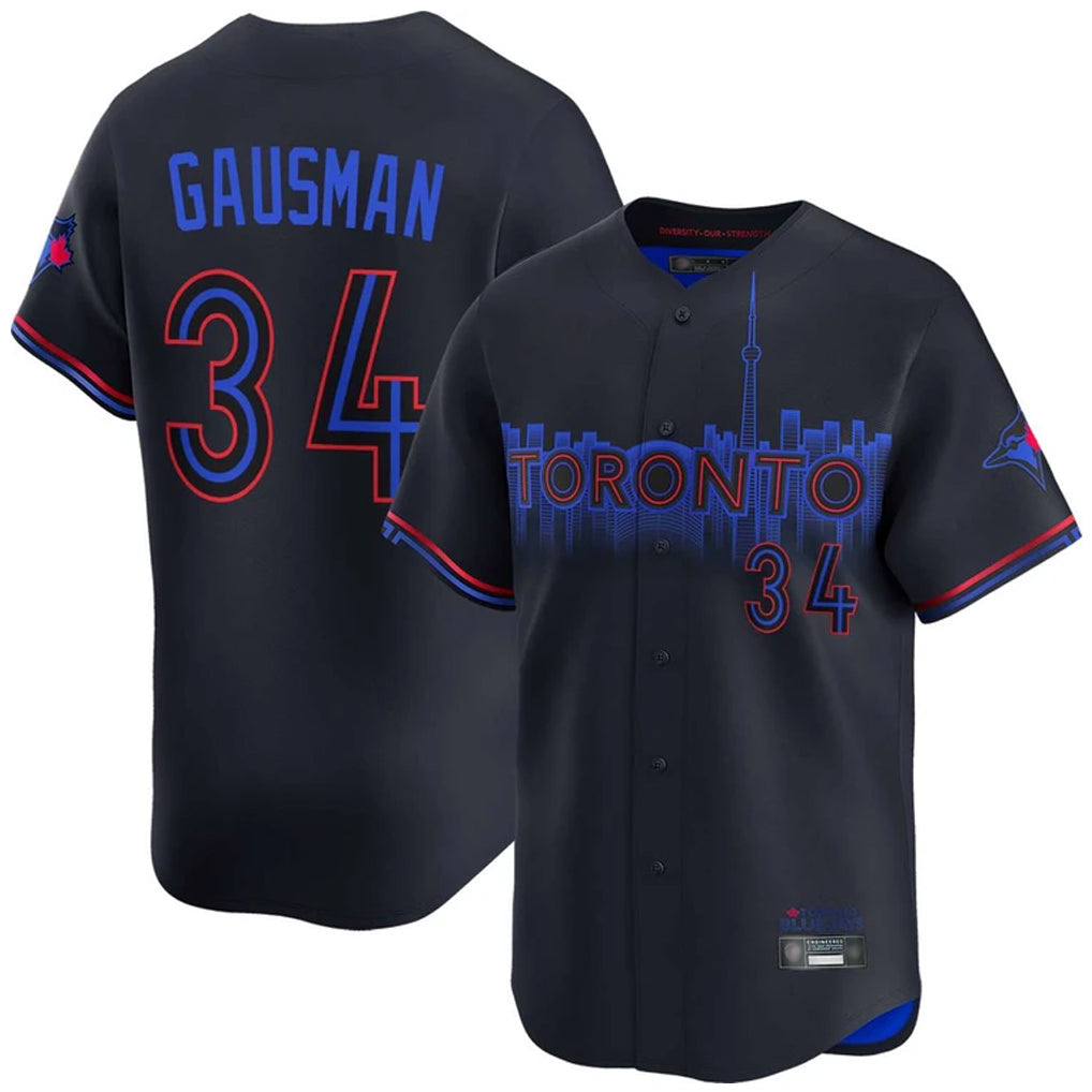 Silnrao T.Blue Jays #34 Kevin Gausman Player Black City Connect Stitched Jerseys