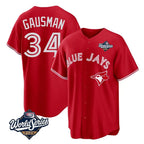 Silnrao T.Blue Jays #34 Kevin Gausman Player Red 2025 American League All Stitched Jerseys