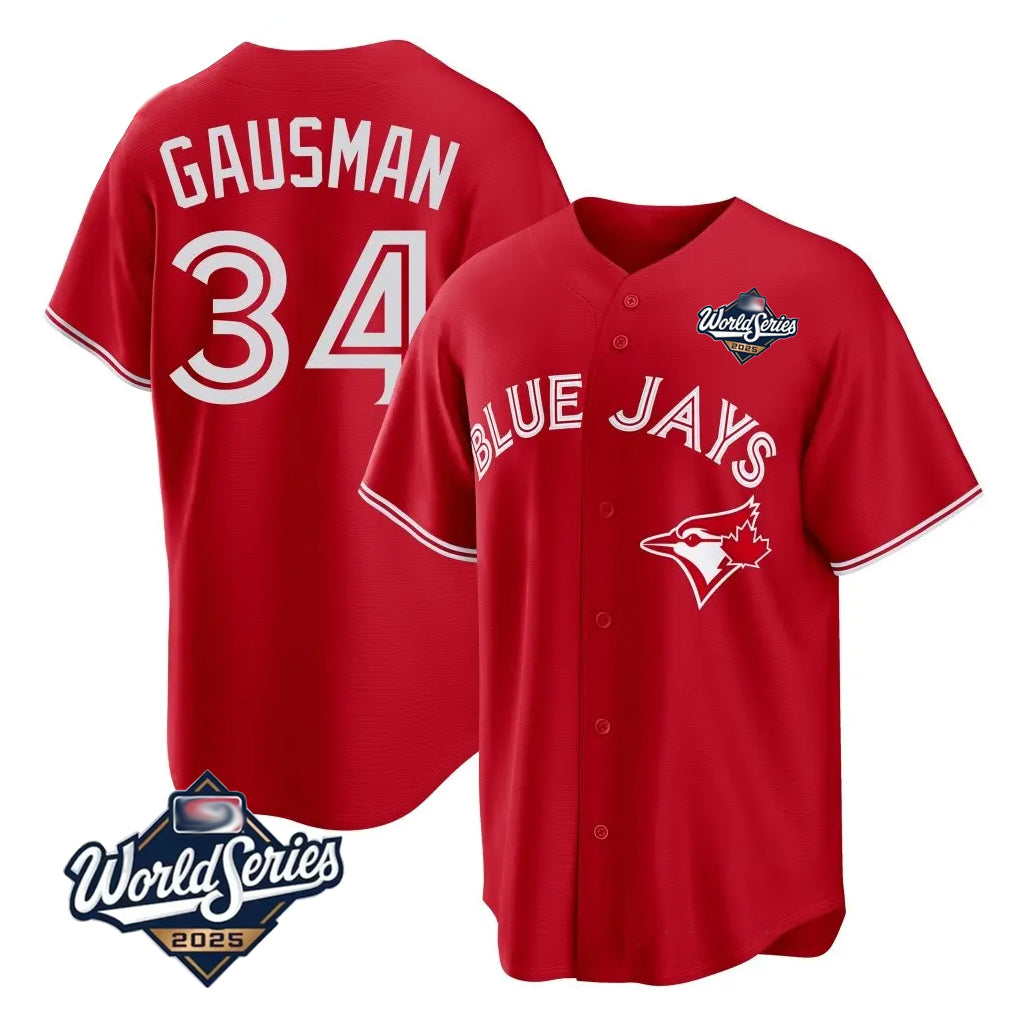 Silnrao T.Blue Jays #34 Kevin Gausman Player Red 2025 American League All Stitched Jerseys