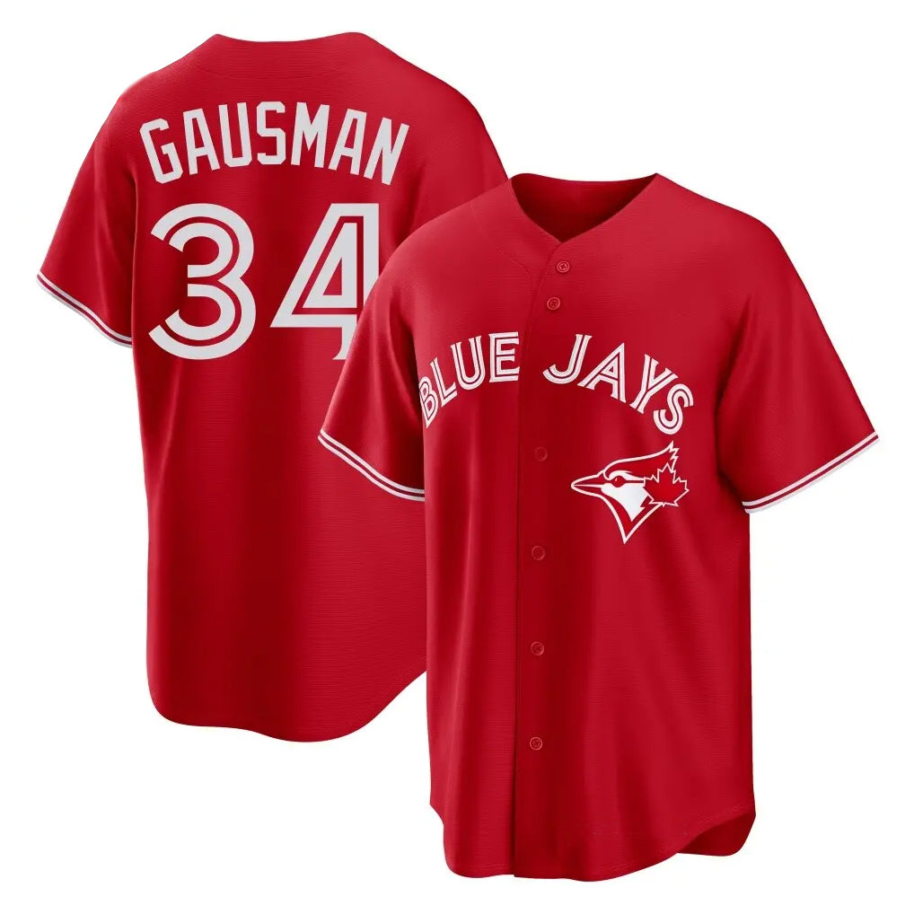 Silnrao T.Blue Jays #34 Kevin Gausman Player Red Home Limited Stitched Jerseys