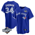 Silnrao T.Blue Jays #34 Kevin Gausman Player Royal 2025 World Series Limited Stitched Jerseys
