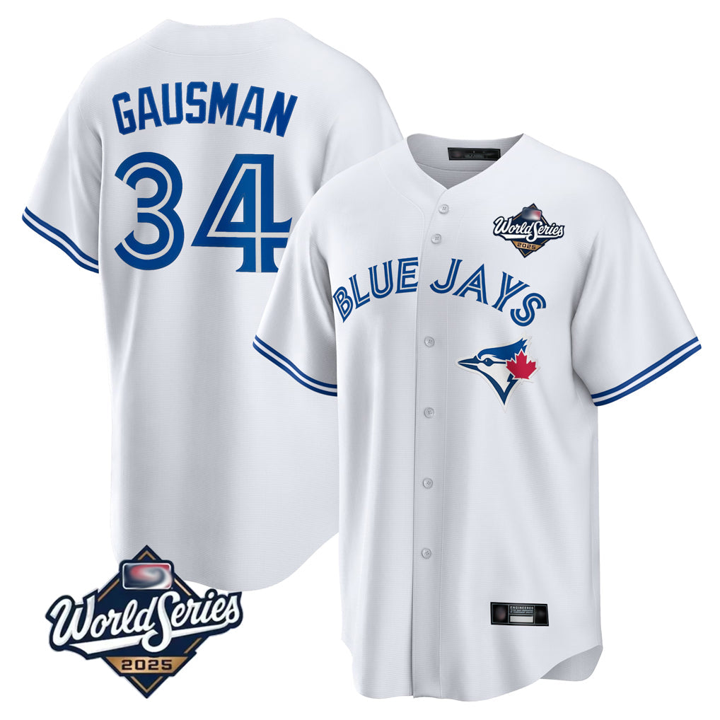 Silnrao T.Blue Jays #34 Kevin Gausman Player White 2025 American League All Stitched Jersey