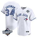 Silnrao T.Blue Jays #34 Kevin Gausman Player White 2025 World Series Home Limited Stitched Jerseys