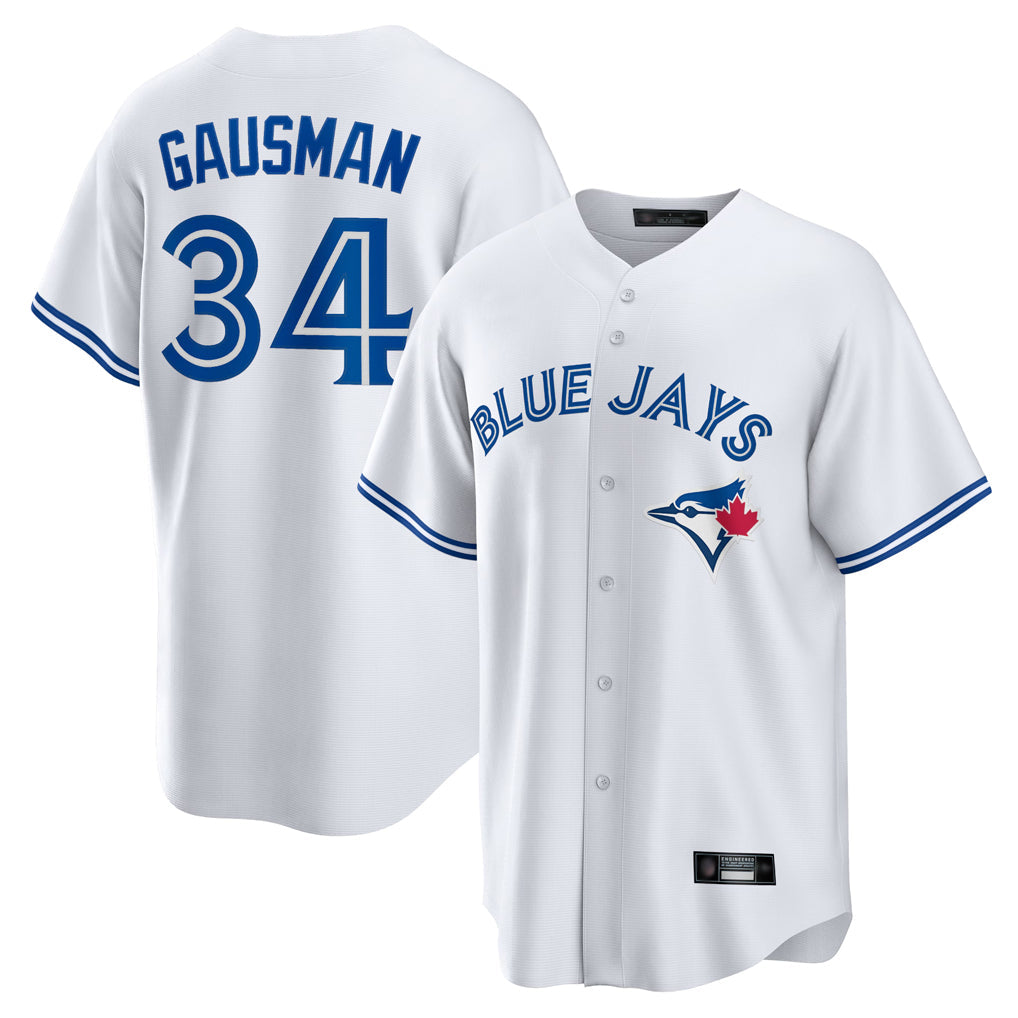 Silnrao T.Blue Jays #34 Kevin Gausman Player White Home Game Stitched Jerseys
