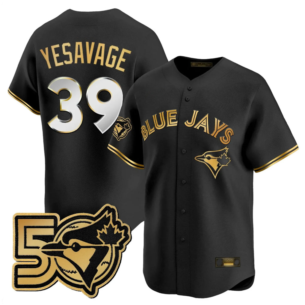 Silnrao T.Blue Jays #39 Trey Yesavage Player Black 50 Seasons Patch Vapor Premier Limited All Stitched Jerseys
