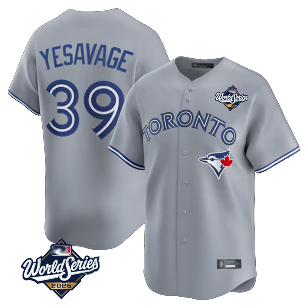 Silnrao T.Blue Jays #39 Trey Yesavage Player Gray 2025 American League Limited All Stitched Jerseys