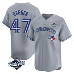 Silnrao T.Blue Jays #47 Addison Barger Player Gray 2025 World Series Stitched Jerseys