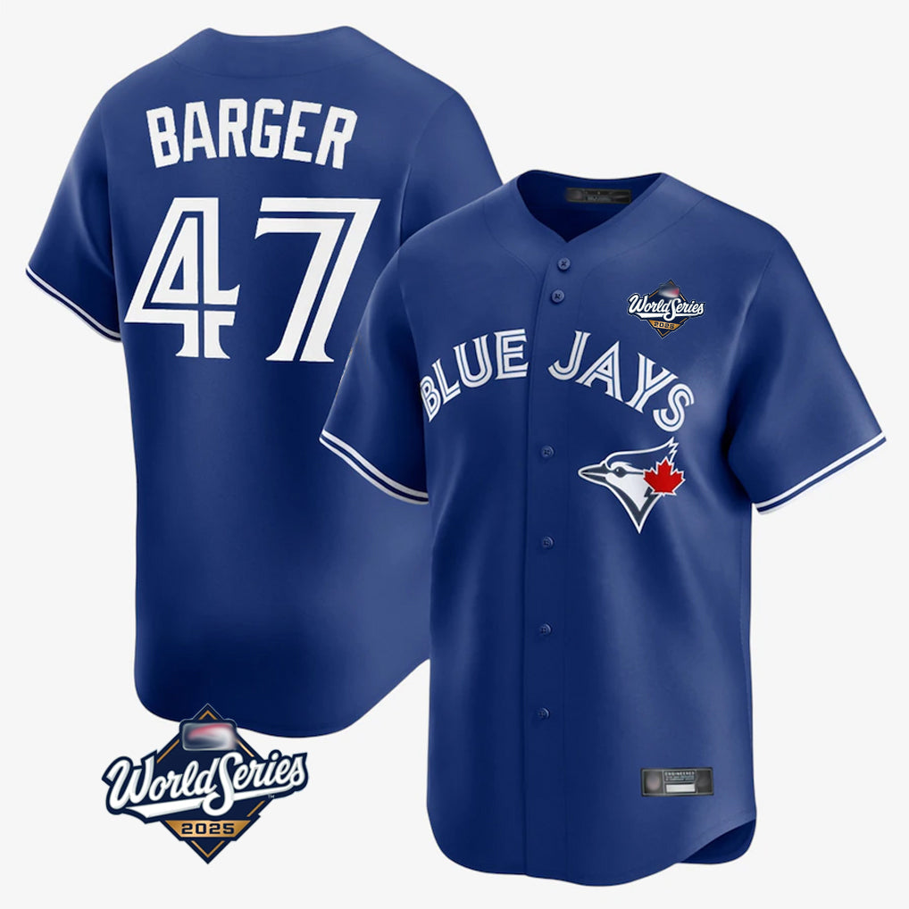 Silnrao T.Blue Jays #47 Addison Barger Player Navy 2025 World Series Limited Stitched Jerseys