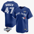 Silnrao T.Blue Jays #47 Addison Barger Player Navy 2025 World Series Limited Stitched Jerseys