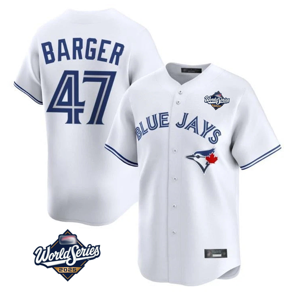 Silnrao T.Blue Jays #47 Addison Barger Player White 2025 World Series Limited Stitched Jerseys