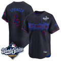 Silnrao T.Blue Jays #4 George Springer Player Black 2025 World Series City Connect Stitched Jerseys