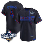 Silnrao T.Blue Jays #4 George Springer Player Black 2025 World Series City Connect Stitched Jerseys