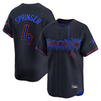 Silnrao T.Blue Jays #4 George Springer Player Black City Connect Limited Stitched Jerseys
