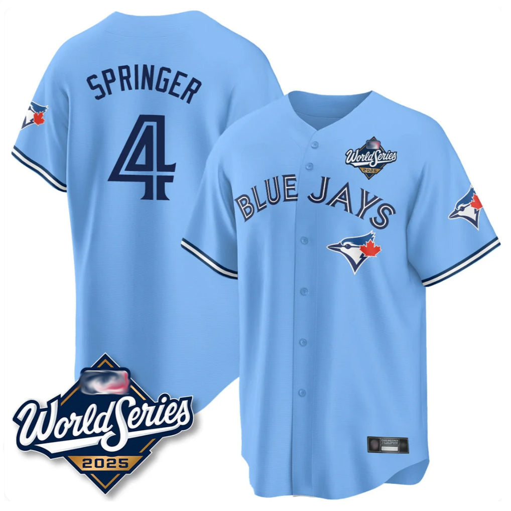 Silnrao T.Blue Jays #4 George Springer Player Blue 2025 World Series Limited Stitched Jerseys