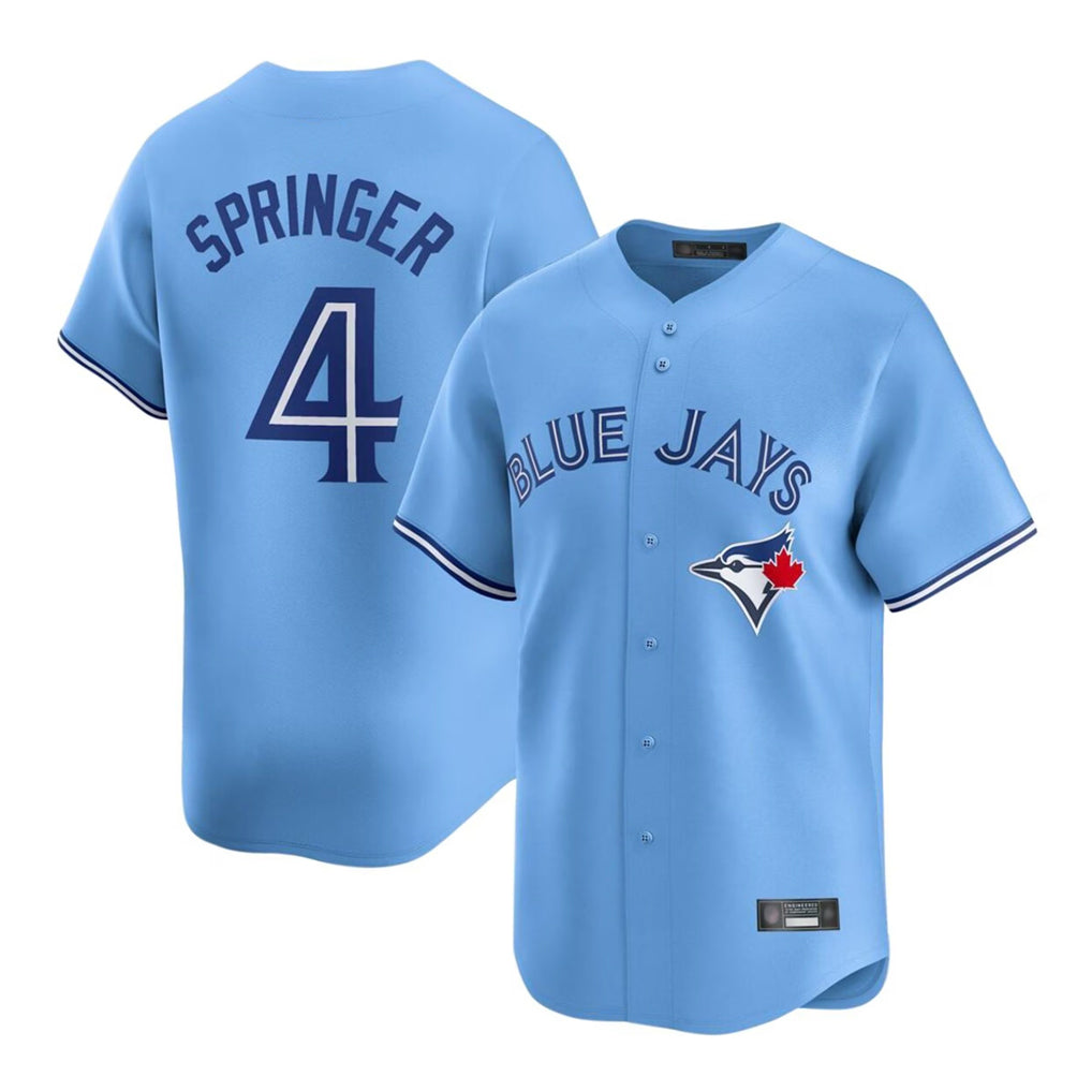Silnrao T.Blue Jays #4 George Springer Player Blue Home Game Stitched Jerseys