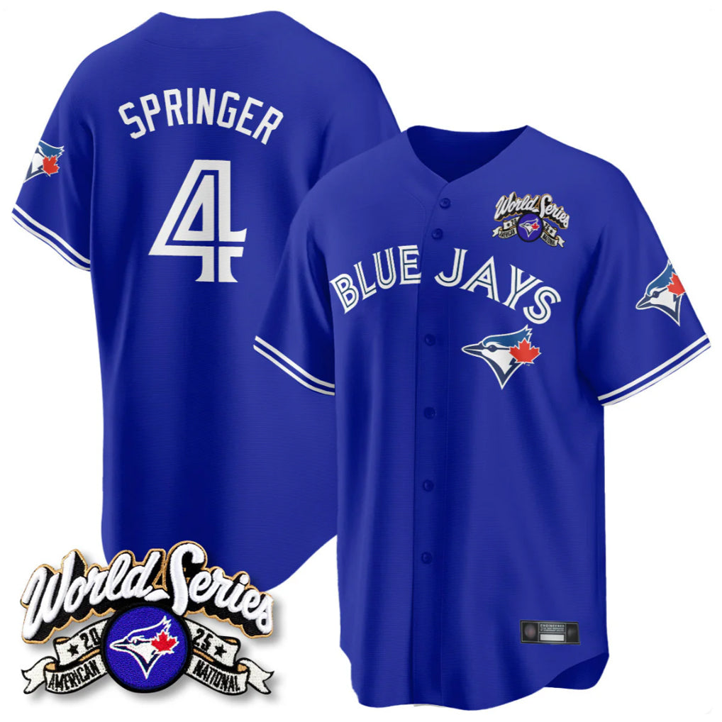 Silnrao T.Blue Jays #4 George Springer Player Royal 2025 American League All Stitched Jersey