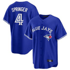 Silnrao T.Blue Jays #4 George Springer Player Royal Home Game Stitched Jerseys