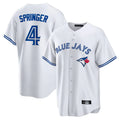 Silnrao T.Blue Jays #4 George Springer Player White Home Game Stitched Jerseys