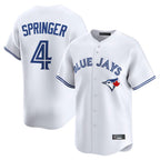Silnrao T.Blue Jays #4 George Springer Player White Home Limited Stitched Jerseys