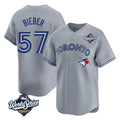 Silnrao T.Blue Jays #57 Shane Bieber Player Gray 2025 World Series All Stitched Jerseys