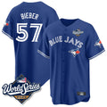 Silnrao T.Blue Jays #57 Shane Bieber Player Royal Elite Home Limited Stitched Jerseys