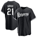Silnrao T.Rangers #21 Jake Burger Player Black Home Limited Stitched Jerseys