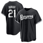 Silnrao T.Rangers #21 Jake Burger Player Black Home Limited Stitched Jerseys