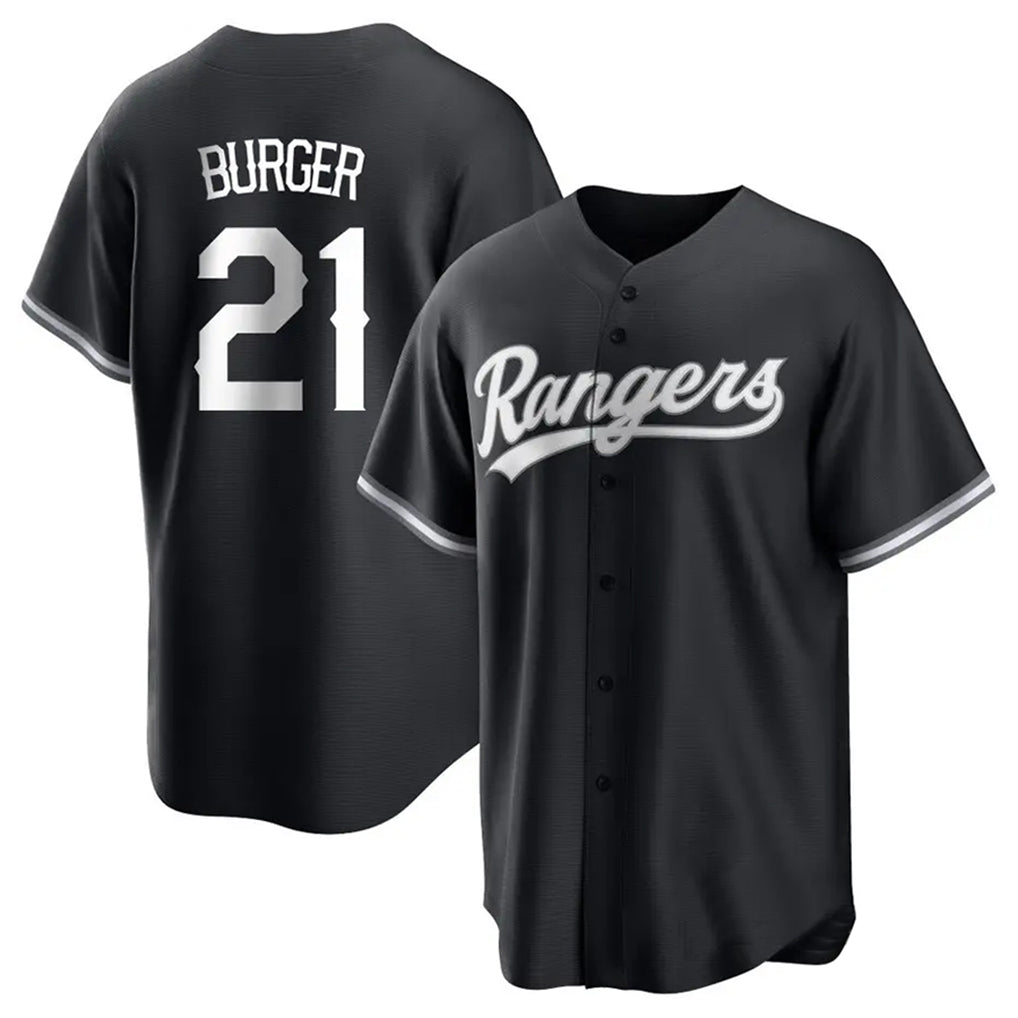 Silnrao T.Rangers #21 Jake Burger Player Black Home Limited Stitched Jerseys