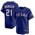 Silnrao T.Rangers #21 Jake Burger Player Royal Home Limited Stitched Jerseys