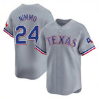Silnrao T.Rangers #24 Brandon Nimmo Player Gray Home Limited Stitched Jerseys