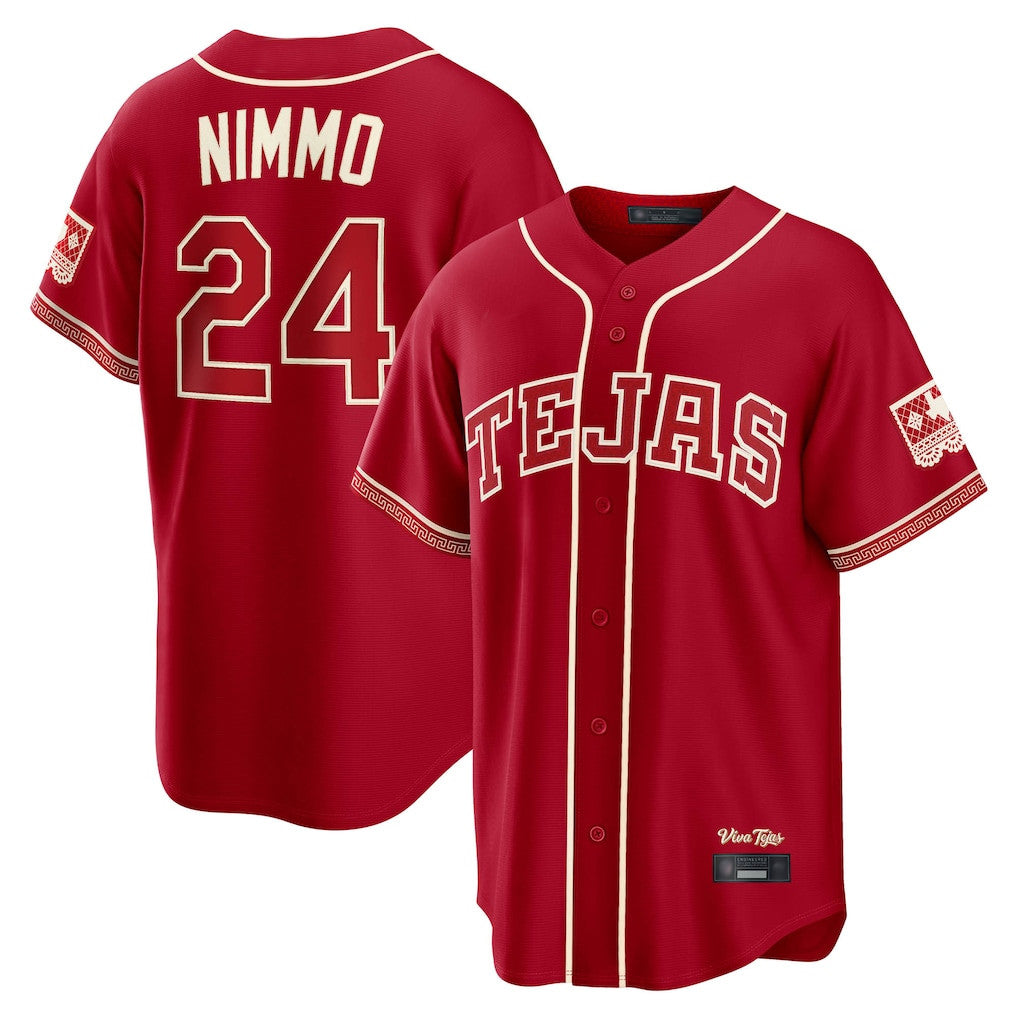 Silnrao T.Rangers #24 Brandon Nimmo Player Red 2026 City Connect Stitched Jerseys