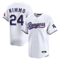 Silnrao T.Rangers #24 Brandon Nimmo Player White Home Limited Stitched Jerseys