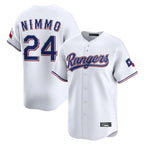 Silnrao T.Rangers #24 Brandon Nimmo Player White Home Limited Stitched Jerseys