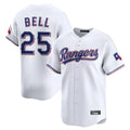 Silnrao T.Rangers #25 Buddy Bell Player White Home Limited Stitched Jerseys