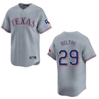 Silnrao T.Rangers #29 Adrian Beltre Player Gray Home Limited Stitched Jerseys