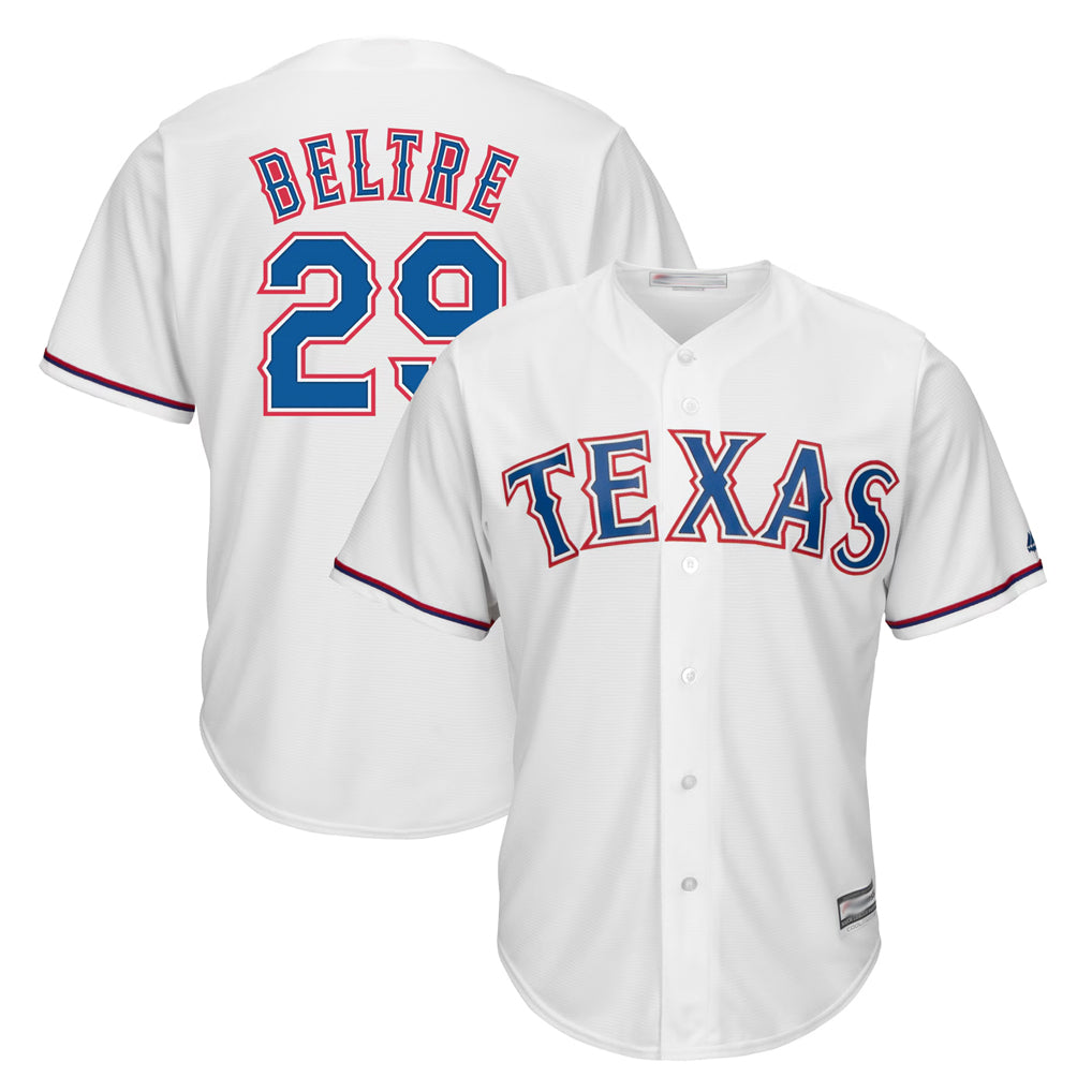 Silnrao T.Rangers #29 Adrian Beltre Player White Majestic Home Cool Stitched Jerseys