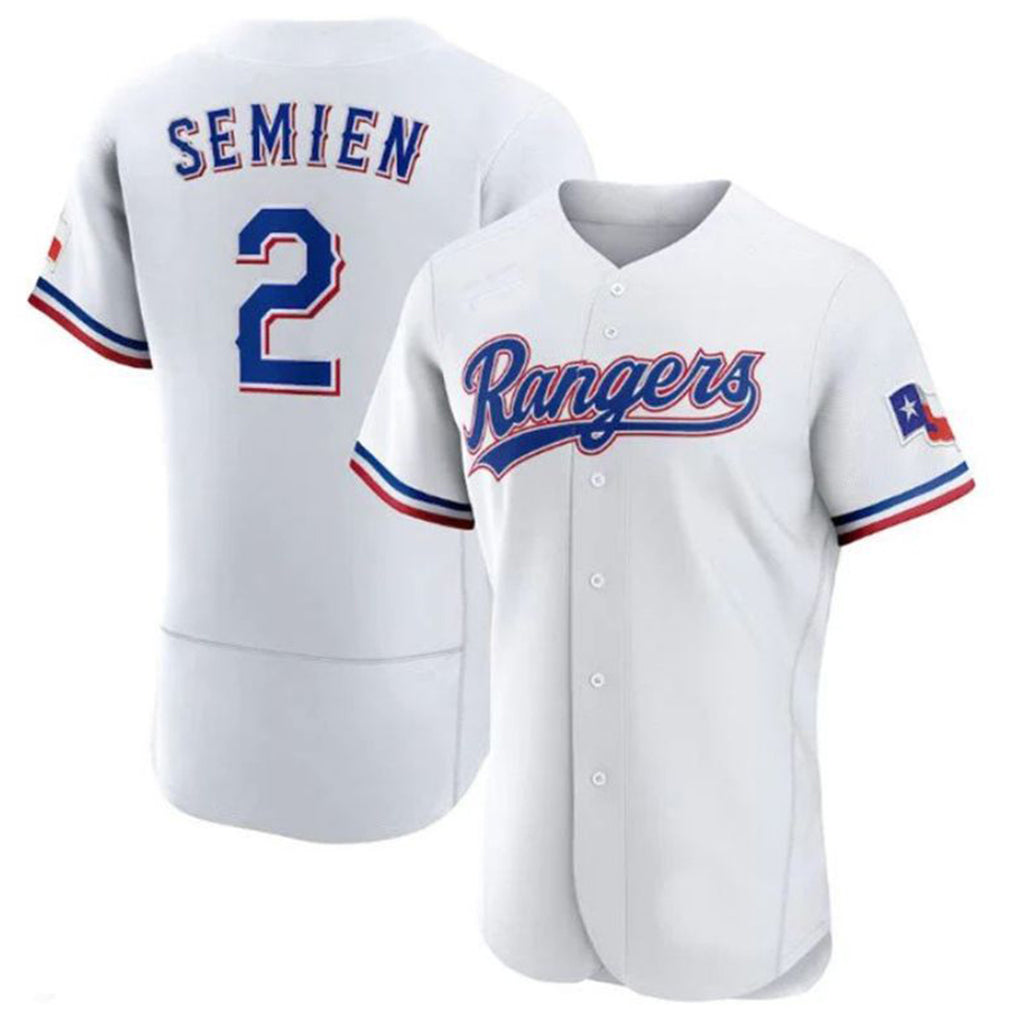 Silnrao T.Rangers #2 Marcus Semien Player Gold Collection Limited White Elite Stitched Jerseys