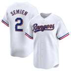 Silnrao T.Rangers #2 Marcus Semien Player Gold Collection Limited White Stitched Jerseys