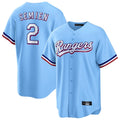 Silnrao T.Rangers #2 Marcus Semien Player Light Blue Replica Game Stitched Jerseys