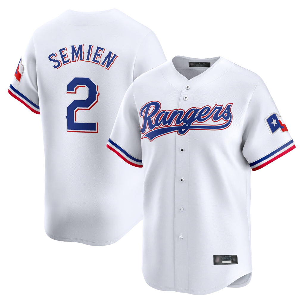 Silnrao T.Rangers #2 Marcus Semien Player White Home Limited Stitched Jerseys