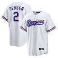 Silnrao T.Rangers #2 Marcus Semien Player White Replica Game Stitched Jerseys